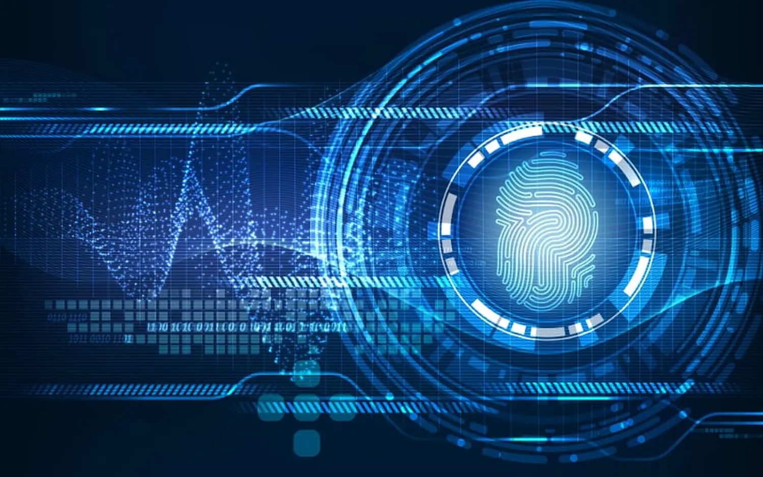 EMshield GmbH - Architecture and Corporate Security - This image is a digital graphic representing biometric security technology.