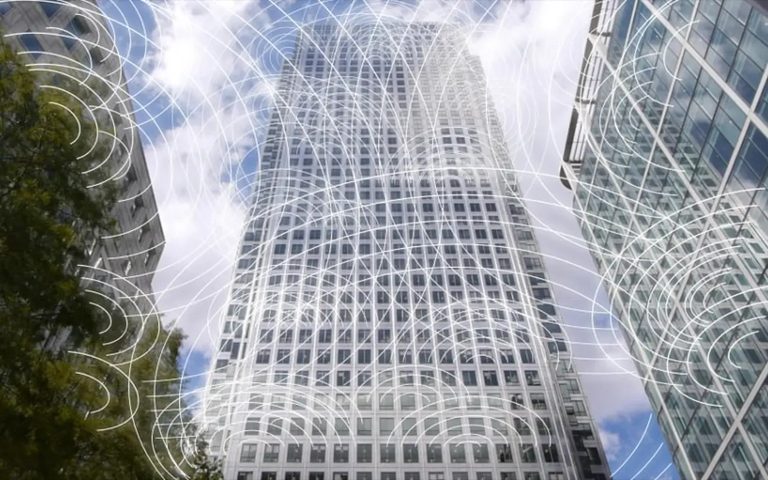 EMshield GmbH - Architecture and Corporate Security - This image represents a cybersecurity network architecture, highlighting the concept of digital protection and interconnected systems.